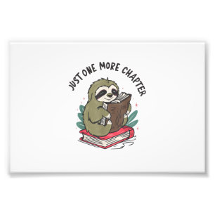 Nur noch ein Kapitel Süßes Faultier Bücherwurm Fau Fotodruck