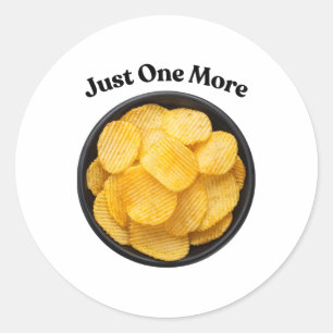 Nur noch ein Kartoffelchips - kann nicht widersteh Runder Aufkleber