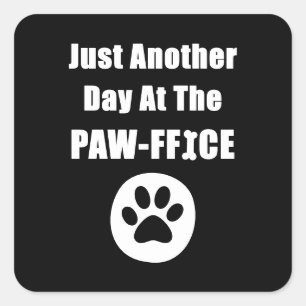 Nur noch ein Tag an der Paw-ffice Niedlichen Dog P Quadratischer Aufkleber