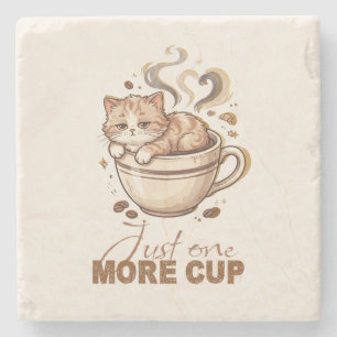 Nur noch eine Tasse Lustiger Katzen-Kaffee-Marmor- Steinuntersetzer