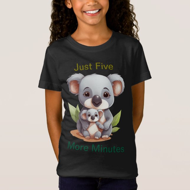 Nur noch fünf Minuten mehr - Funny Sleepy Koala Ki T-Shirt (Vorderseite)