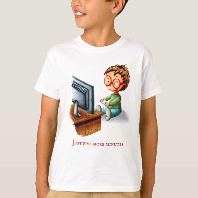 Nur noch fünf Minuten mehr Junge, der Videospiele  T-Shirt (Vorderseite)