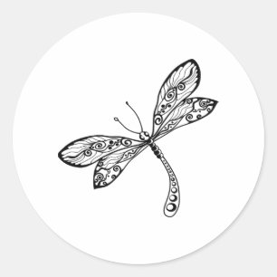 nur noch Libelle Runder Aufkleber