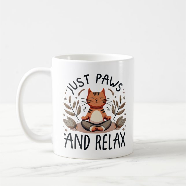 Nur Paare und Relax Yoga Cat Kaffeetasse (Links)