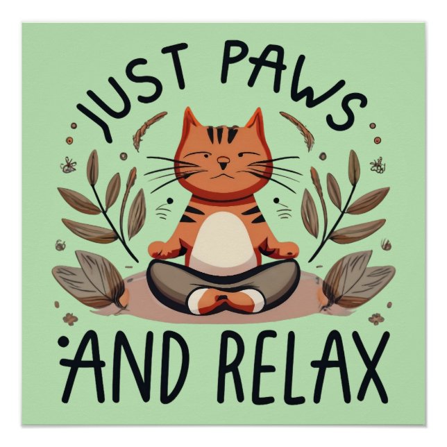 Nur Paare und Relax Yoga Cat Poster (Vorderseite)