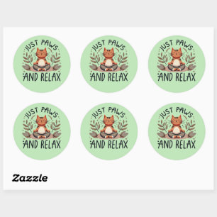 Nur Paare und Relax Yoga Cat Runder Aufkleber