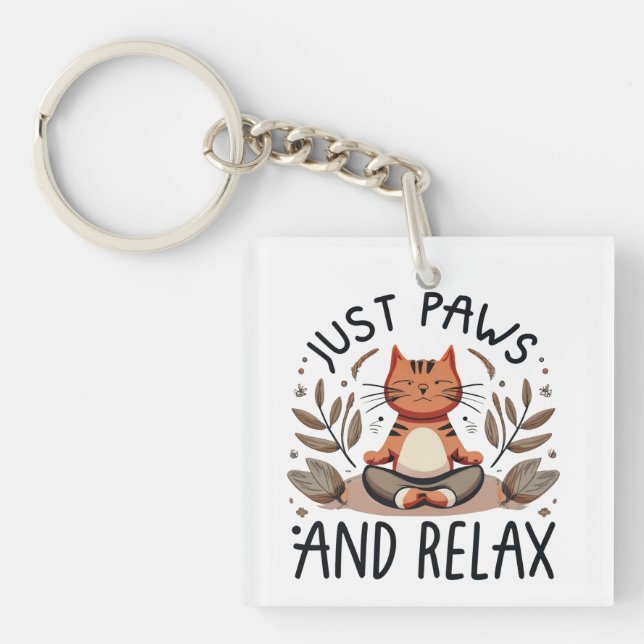 Nur Paare und Relax Yoga Cat Schlüsselanhänger (Vorderseite)