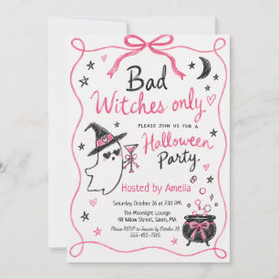 Nur Party für böse Hexen am Halloween Einladung