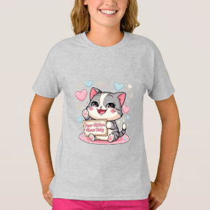 Nur paw-sitive Beats - Adorable Chibi Kitty Kawai T-Shirt