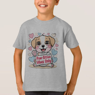 Nur paw-sitive Vibes - Niedlicher Chibi Dog Kawaii T-Shirt