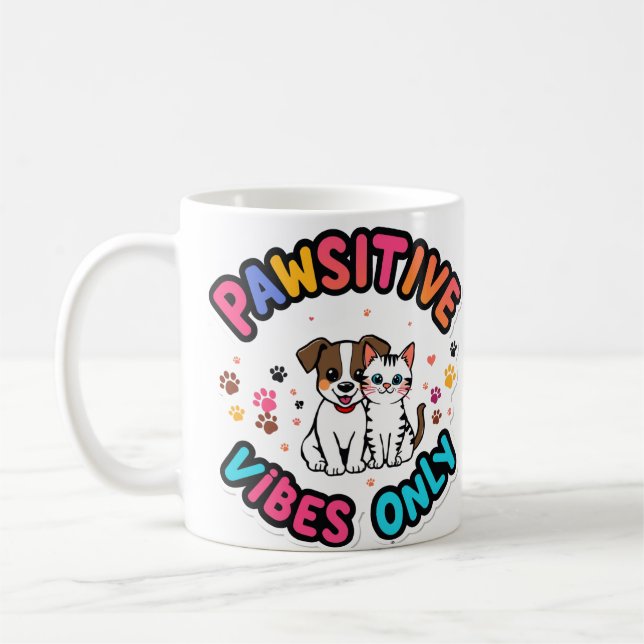 Nur pawsitive Vibes Kaffeetasse (Links)