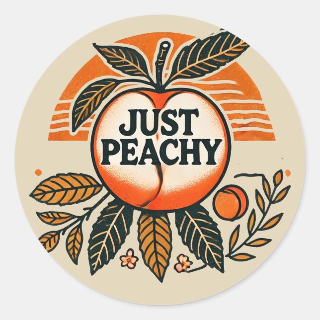 Nur Peachy Pfirsiche Runder Aufkleber (Vorderseite)