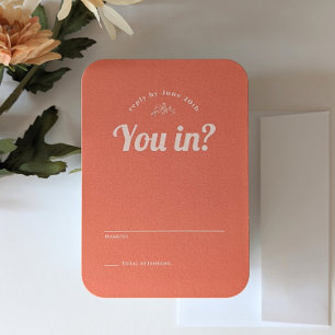 Nur Peachy Wedding RSVP Cards Karte