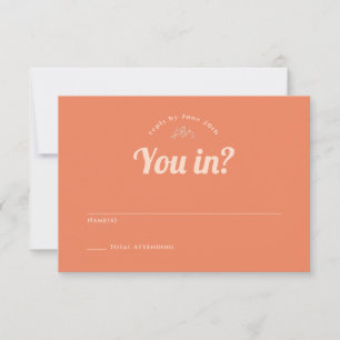 Nur Peachy Wedding RSVP Cards Karte