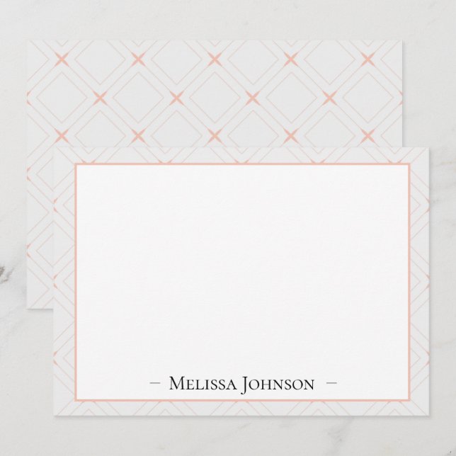 Nur Peachy White und Peach Personalisiert Mitteilungskarte (Vorne/Hinten)