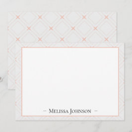 Nur Peachy White und Peach Personalisiert Mitteilungskarte