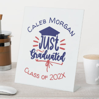 Nur Personalisiert abgestuft Rot & Blau Sockelschild