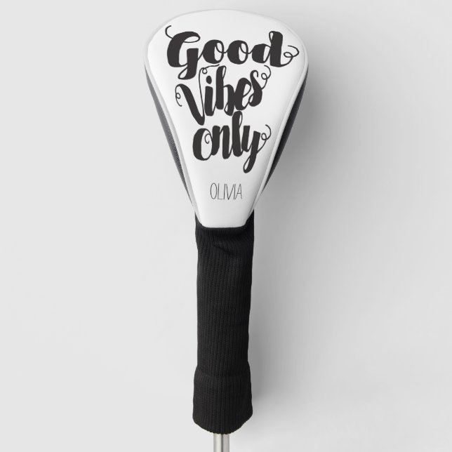 Nur personalisiert gute Vibes Golf Headcover (Vorderseite)