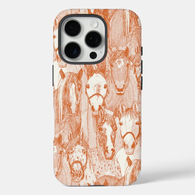 nur Pferde orange halb Perle iPhone 16 Pro Hülle (Rückseite)