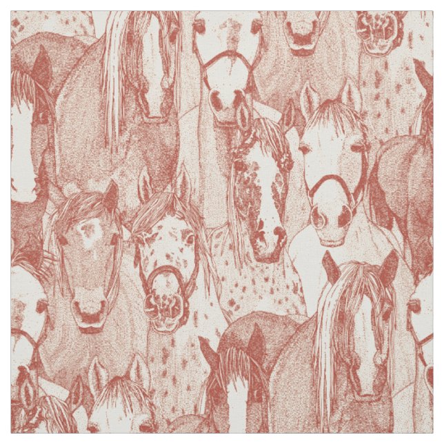 nur Pferde Paprika Perle Stoff (Muster)