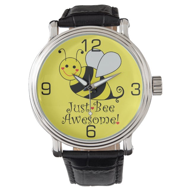 Nur Phantastische Niedliche Gelbe Hummel Armbanduhr (Vorderseite)