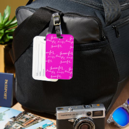 Nur pink und dein Name Gepäckanhänger