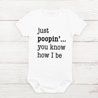 "Nur Poopin..." Unglaublich witzig Baby-Bodysuit Baby Strampler
