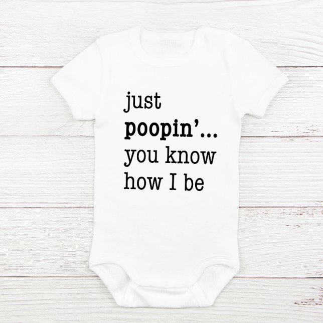 "Nur Poopin..." Unglaublich witzig Baby-Bodysuit Baby Strampler (Von Creator hochgeladen)