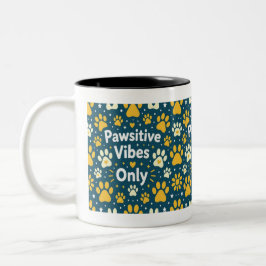 Nur positive Pfoten-Schwingungen Kaffeetasse mit H