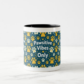 Nur positive Pfoten-Schwingungen Kaffeetasse mit H