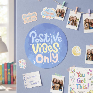 Nur positive Vibes Runder Aufkleber