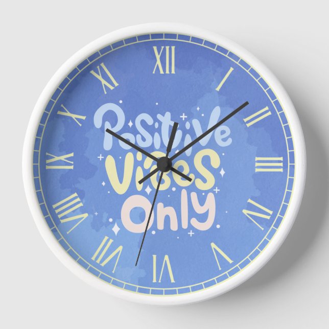 Nur positive Vibes Uhr (Vorderseite)