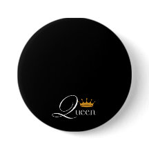 "Nur Queen Vibes: Black Button mit 'Queen'