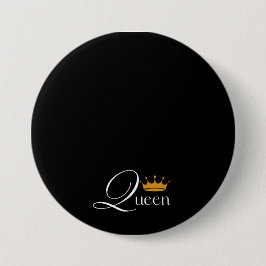 "Nur Queen Vibes: Black Button mit 'Queen'
