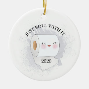 Nur Roll mit ihm lustige Weihnachten Keramik Ornament