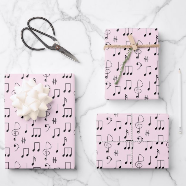 Nur Rosa notiert Geschenkpapier Set (Vorderseite)