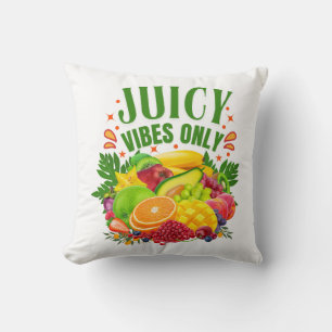 Nur saftige Vibes: Frisches Obst & gesundes Leben Kissen