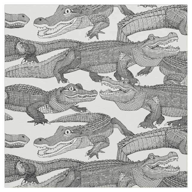 Nur schwarze Alligatoren Stoff (Muster)