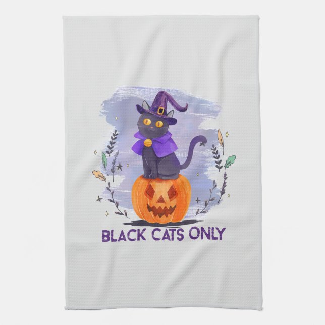 Nur schwarze Katze Geschirrtuch (Vertikal)