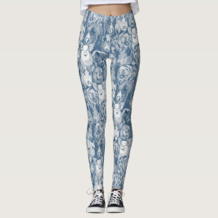 nur Schweine Kobalt Denim Leggings