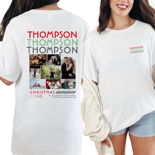 Nur Sie Foto Collage Paare Weihnachtsbild T-Shirt (Von Creator hochgeladen)