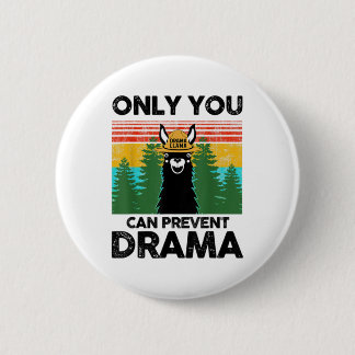 Nur Sie können das Drama Llama Camping Vintag F ve Button