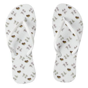 Nur Sie. Valentines-Liebemuster mit Herzen Flip Flops