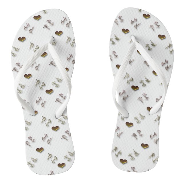 Nur Sie. Valentines-Liebemuster mit Herzen Flip Flops (Fußbett)