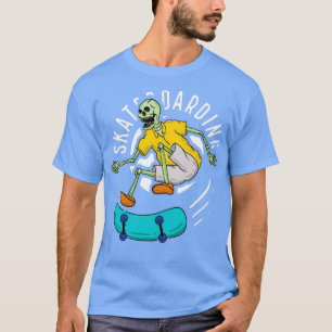 Nur Skate Skull und Skateboard T-Shirt