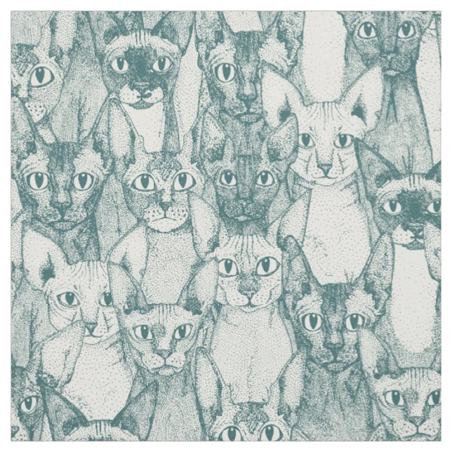 Nur Sphyx-Katzen Pinienhalblange Stoff (Muster)