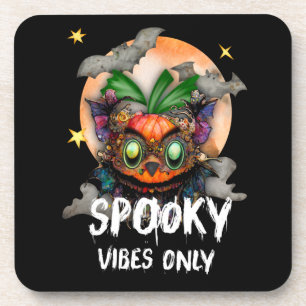 Nur Spooky Vibes, Beängstigendes KürbisHalloween Getränkeuntersetzer