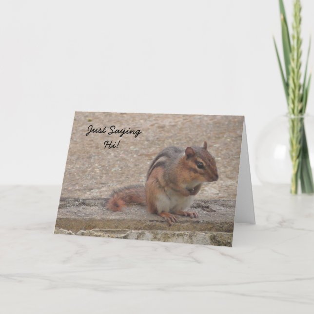 Nur Sprichwort Hi, niedlicher Chipmunk Miss You ca Karte (Vorderseite)