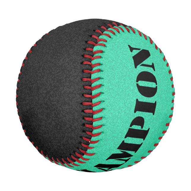 Nur Spritzer Farbe - Schwarz & Minze Baseball (Schrägansicht)