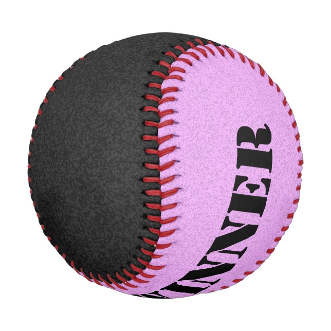 Nur Spritzer Farbe: schwarz und hellrosa Baseball (Schrägansicht)